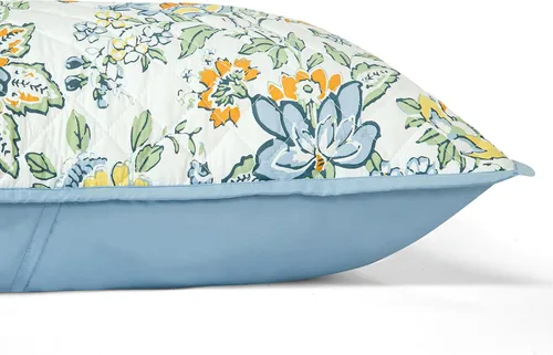 Vista 6 de ROYALE LINENS Juego de edredón de 2 piezas de tamaño individual – Suave y ligero 100% microfibra acolchada – Colcha estampada – Edredón acolchado