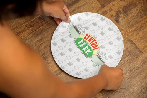 Vista 6 de Silver Buffalo Friends Central Perk Logo - Juego de 4 platos de melamina, 10 pulgadas