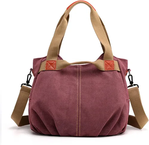 Vista 9 de FANDARE Bolso bandolera de lona para mujer, estilo vintage, bandolera