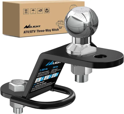 Vista 8 de Nilight - Soporte de enganche múltiple 3 en 1 ATV UTV Bola de 1-7/8 pulgadas se adapta a enganche receptor de 1-1/4 pulgadas nominal de 2000