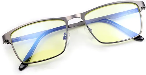Vista 8 de YIMI Mens Blue Light Glasses Men Computer Gaming BlueLight Blocking Glasses Metal Anti Eyestrain Clear Lens Eye Protection