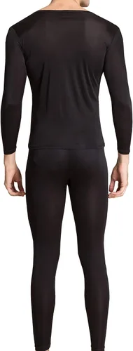 Vista 2 de Ropa interior larga de seda de morera para hombre, con cuello en V, transpirable, ropa interior térmica y ropa