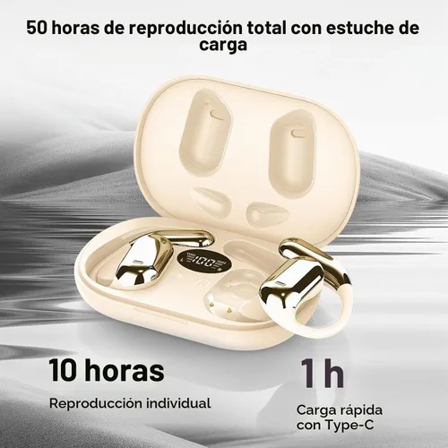 Vista 2 de Auriculares Bluetooth 5.4 de Oreja Abierta, Auriculares Inalámbricos Deportivos Sobre la Oreja con Micrófono Integrado con Ganchos para las Orejas