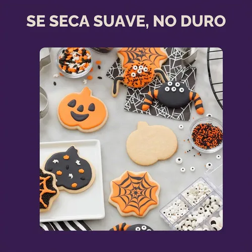 Vista 2 de Wilton Glaseado de galletas, listo para usar, secado rápido, botella de glaseado para decorar galletas de azúcar y pan de jengibre, 9 onzas, negro