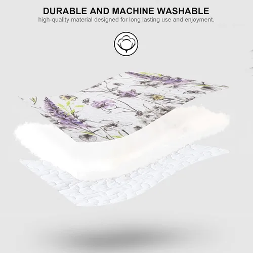 Vista 6 de PANGUSHAN Juego de edredón tamaño Queen – Juego de edredón 100% algodón, colcha botánica floral con 2 fundas de almohada, ropa de cama ligera