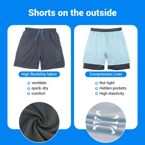 Vista 6 de HEROBIKER Traje de baño para hombre, de secado rápido, con forro de malla, para playa, tabla de surf