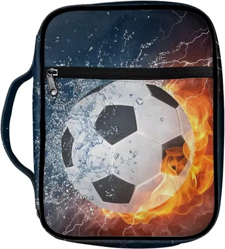 Vista 28 de Funda para la Biblia de Béisbol con Impresión de Agua y Fuego para Niños, Fundas Ligeras para la Biblia, Bolso de Mano para Estudio de la Biblia