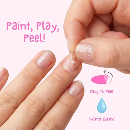 Vista 2 de MISS NELLA Abracadabra – Esmalte de uñas rosa brillante especial seguro para niños, fórmula no tóxica y sin olor para niños y bebés, a base de agua