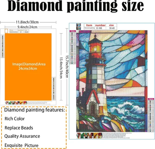 Vista 2 de Pintura de diamantes de cristal de colores 5D, kit de arte de diamantes para adultos, kit de pintura de diamantes para bricolaje, kit de arte