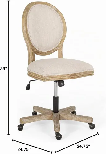 Vista 10 de Silla de oficina giratoria tapizada Pishkin - Beige/Natural