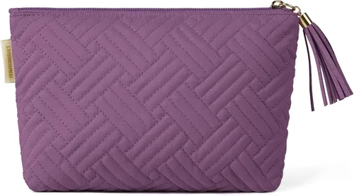 Vista 30 de BAGSMART Pequeña bolsa de maquillaje, neceser portátil esponjoso con cierre de cremallera con encanto, organizador de viaje resistente al agua