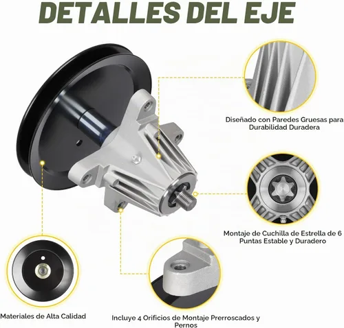 Vista 4 de Kit de reconstrucción de cubierta de 46 pulgadas para Cub Cadet LTX1045 LTX1046 LTX1046VT, 2 husillos 618-04865 918-04865, 2 poleas 753-08171, 2