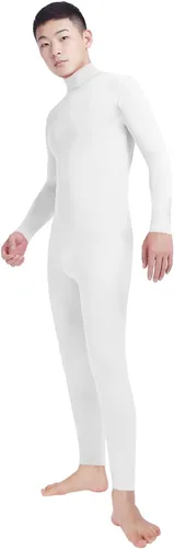 Vista 4 de Zentai Unitard - Body de manga larga con cuello alto y elastano para hombre