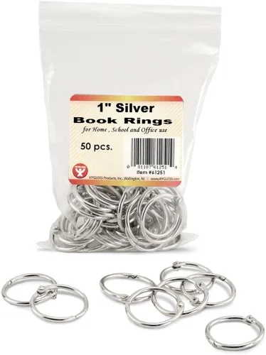 Vista 6 de Hygloss Products 61311 - Anillos de libro – Anillos de acero de colores surtidos de 1 pulgada, paquete de 12 Variado