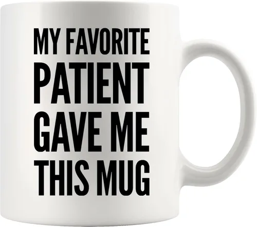 Vista 9 de Taza de cerámica con texto en inglés My Favorite Patient Gave Me This para el doctor de familia, regalo de agradecimiento para enfermera, doctorado
