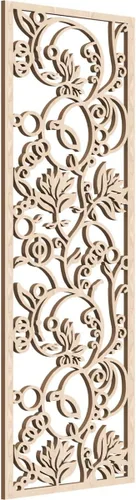 Vista 13 de Caspian Paneles de pared de madera con calado decorativo perforado, 9 3/8 pulgadas de ancho x 24 3/8 pulgadas de alto x 1/4 de alto, cereza