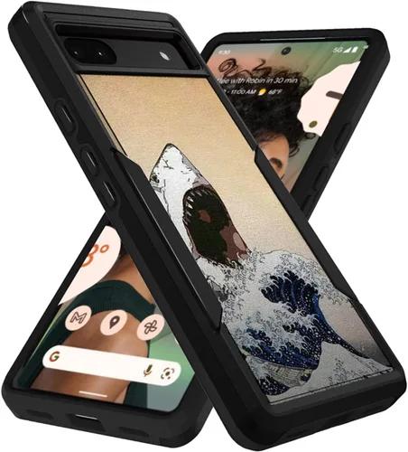 Vista 10 de CasesOnDeck Hybrid Case Compatible with Google Pixel 6A / Pixel 6A (2022) Case [Dual Tactical] Slim Shock Protecting Heavy Duty Cover (American Flag)