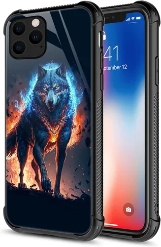 Vista 15 de ZHEGAILIAN Funda compatible con iPhone 12 Mini, fundas de cristal de color caballo de baile, parte trasera de vidrio templado+funda protectora