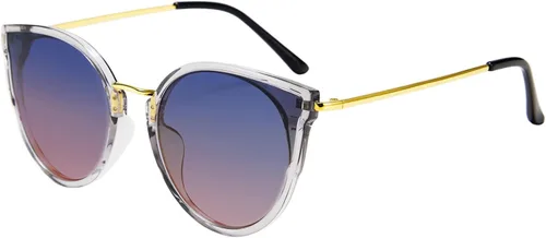 Vista 2 de FEISEDY Gafas de sol polarizadas vintage estilo ojo de gato para mujer gafas de sol redondas de gran tamaño antirreflejos B7000