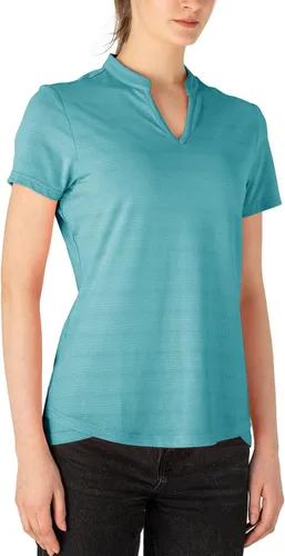 Vista 7 de Gopune Polo de golf con cuello en V para mujer, sin cuello, manga corta, ligera, de secado rápido, camisetas de tenis para correr