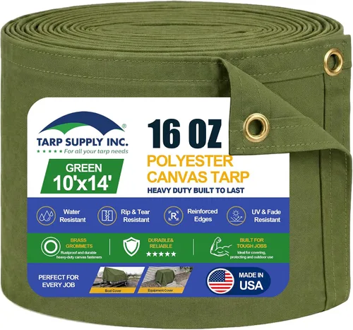 Vista 10 de TARP SUPPLY Inc. Lona de lona resistente de 5 x 7 pies, lona resistente al agua y transpirable, cubierta resistente a los rayos UV con ojales