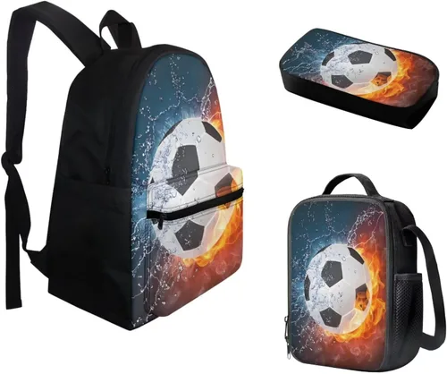 Vista 212 de FOR U DESIGNS Fuego baloncesto impreso niños escuela mochilas viaje mochila libro bolsa