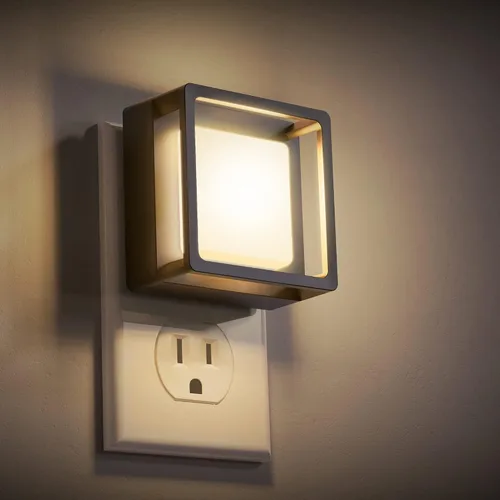 Vista 8 de DORESshop Luz nocturna LED, luces nocturnas enchufables a la pared (paquete de 2) con sensor de atardecer a amanecer, luces nocturnas regulables