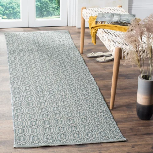Vista 4 de SAFAVIEH Colección Montauk - Alfombra decorativa de 3 x 5 pies, color marfil y azul marino, tejido plano bohemio hecho a mano, de algodón, ideal
