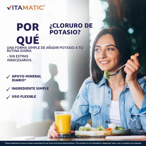 Vista 6 de Vitamatic Polvo de cloruro de potasio – 1 kg (2.2 lb) – Puro, sin rellenos, sin OMG, sin gluten