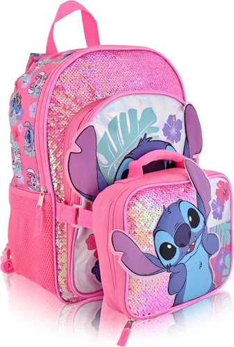 Vista 8 de Mochila Bluey con lonchera para niños, bolsa escolar de 16 pulgadas Azul