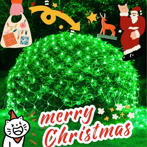 Vista 17 de JMEXSUSS - Luces de red para exteriores impermeables, de 12 x 5 pies, con enchufe y 8 modos con control remoto, 360 luces LED para decoración