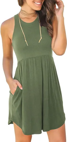 Vista 4 de HiMONE Vestidos de Vacaciones para Mujeres 2025 Vestido de Verano Vestidos Casuales de Verano para Mujeres Vestidos Casuales de Playa Petite