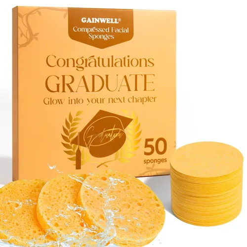 Vista 15 de GAINWELL Bride to Be Gifts - Esponja facial comprimida de 50 unidades, limpieza facial diaria y exfoliante, esponjas cosméticas de spa 100% Rosa