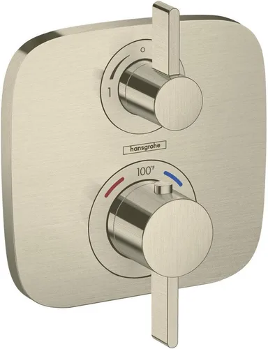 Vista 3 de hansgrohe Ecostat E 15718821 - Moderna válvula de ducha con equilibrio de presión en níquel cepillado