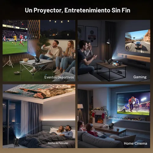 Vista 12 de Mini proyector incorporado de la ayuda de las aplicaciones 1080P 4K con Android 14, teledirigido del teléfono Portable Smart Projector with WiFi 6