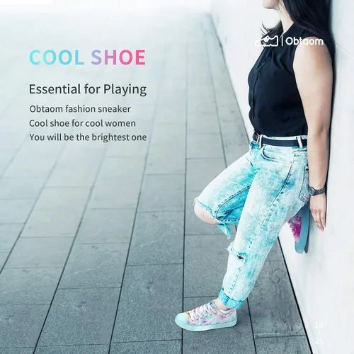 Vista 6 de Obtaom Zapatos de lona para mujer, zapatos deportivos de moda para caminar