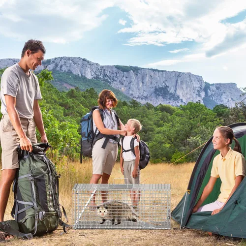 Vista 2 de KOCASO Jaula animal viva de la trampa, trampa humanitaria de acero