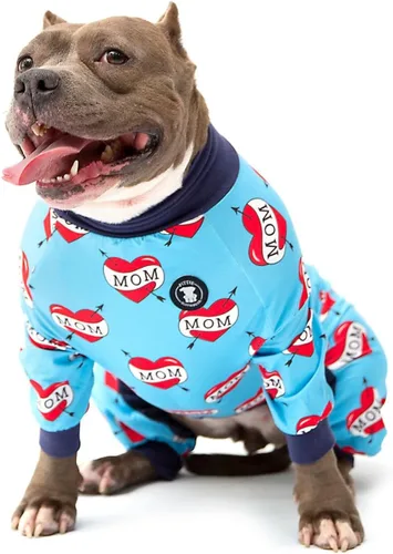 Vista 6 de Pittie Clothing Pijamas para Perro Pit Bull – Mameluco para Perro de Cobertura Completa, Ropa de Pijama Suave para Razas Medianas, Grandes, XL y XXL