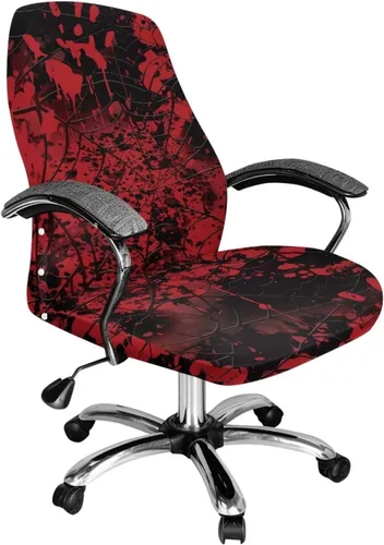 Vista 28 de Xoenoiee Bee Floral Print Office Chair Covers, Stretch Computer Boss Chair Cover with Button High Back Chair Slipcover Anti-Dust Rotating Chair