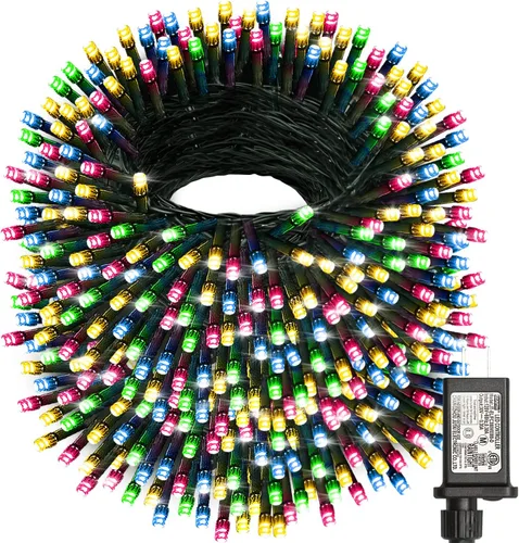 Vista 15 de Haili - Guirnalda de 105 pies de longitud y 300 luces LED para árbol de Navidad al aire libre, impermeables, con certificación UL, 8 modos de Varios