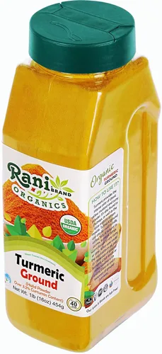 Vista 7 de Rani Polvo de Especias de Raíz de Cúrcuma Orgánica (Haldi), (Alto Contenido de Curcumina) 16oz (1lb) 454g Frasco PET ~ Todo Natural Vegano Apto