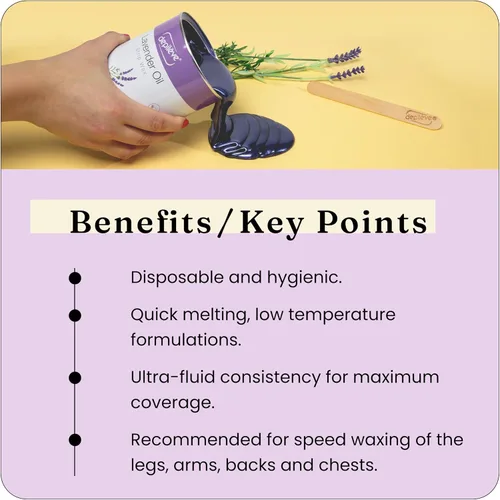 Vista 4 de Depileve Tira de cera para depilación - Cera de colofonia de lavanda para pieles sensibles - cuerpo completo - Ideal para áreas delicadas - Tira