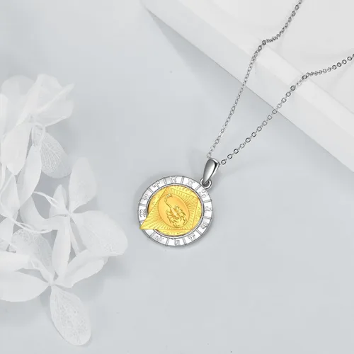 Vista 5 de AXELUNA Collar de plata de ley con 12 constelaciones de ojo egipcio de Horus de Horus, joyería para regalo de mujer