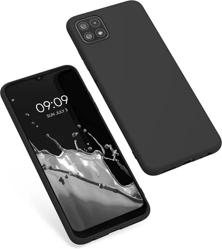 Vista 8 de kwmobile Funda compatible con Samsung Galaxy A22 5G - Funda protectora de silicona TPU suave y delgada - Negro mate