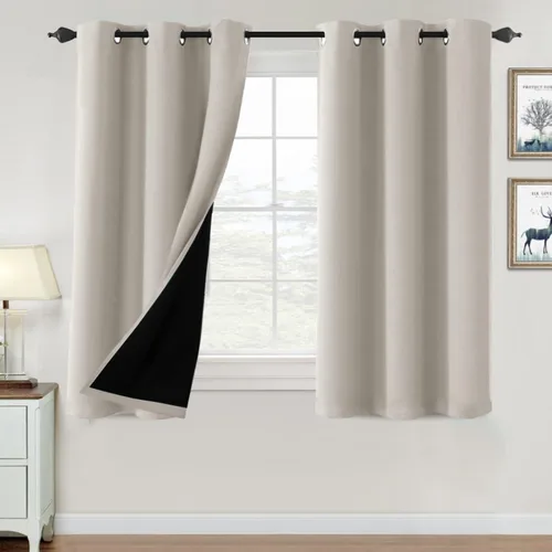 Vista 98 de H.VERSAILTEX Cortinas 100% de opacidad para dormitorio, con aislamiento térmico, cortinas opacas de 63 pulgadas de largo, cortinas de bloqueo