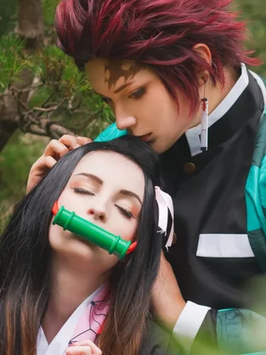 Vista 2 de Tanjiro - Pendientes colgantes para mujer, anime cosplay para hombres, Kimetsu No Yaiba, anime cosplay, regalo de Navidad para niñas, Acrílico, otro