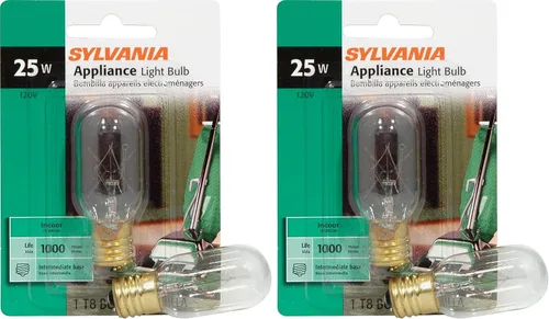 Vista 5 de Sylvania - Bombilla incandescente T8 de 25 vatios para electrodomésticos, bombilla incandescente para refrigerador y microondas, base intermedia E17
