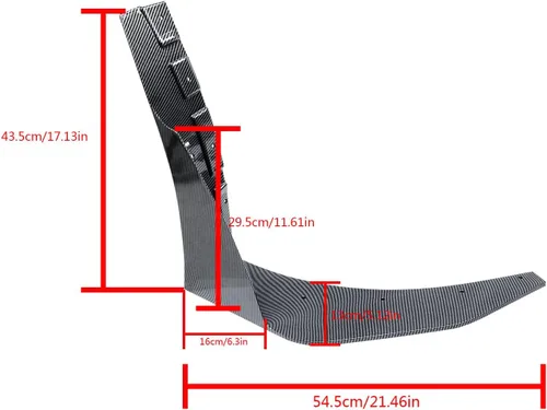 Vista 4 de NINTE Aletas de extensión divisor delantero para Chevrolet Corvette C7 Z06 Z07 ABS pintado de fibra de carbono con revestimiento de fibra de carbono