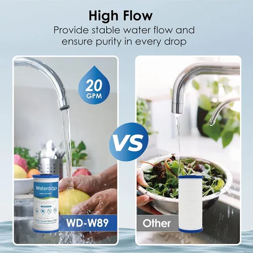 Vista 6 de Waterdrop AP810 - Filtro de agua de repuesto para toda la casa para 3M® Aqua-Pure AP810, AP801, AP811, Whirlpool® WHKF-GD25BB, WHKF-DWHBB, 10 x 4.5