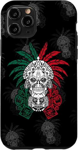 Vista 29 de Aztec Warrior Skull - Funda para iPhone 17, diseño de antepasados mexicanos